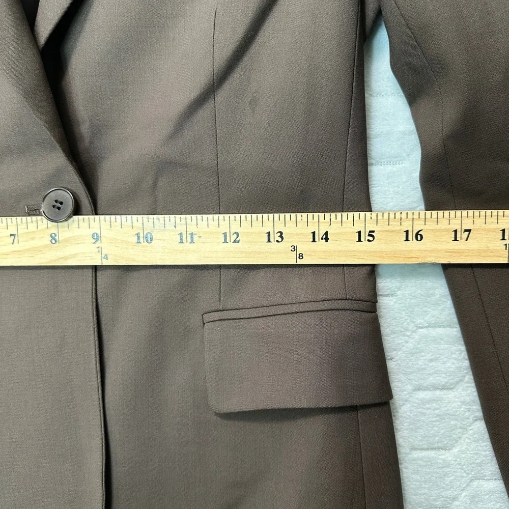 Theory Women Wool‎ Stretch Blazer Jacket Size 2 Tailored Minimalist Office